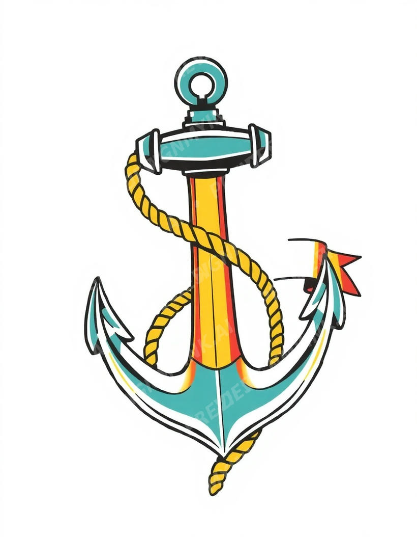 Anchor tattoo design in the Old School style — AI-generated concept by DesignMyInk