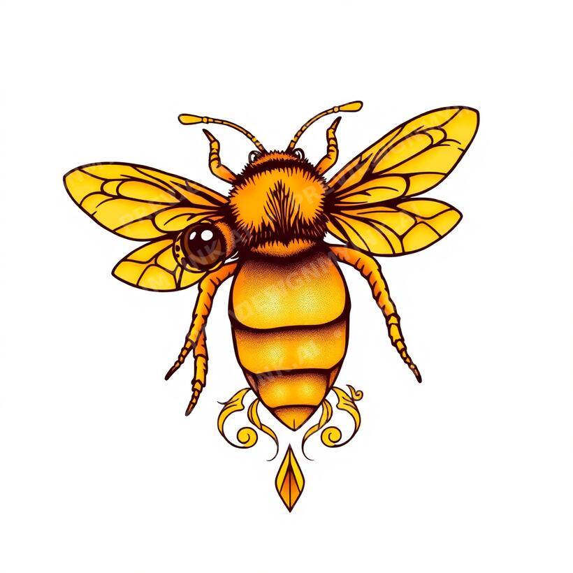 Bee Tattoo — AI tattoo design by DesignMyInk