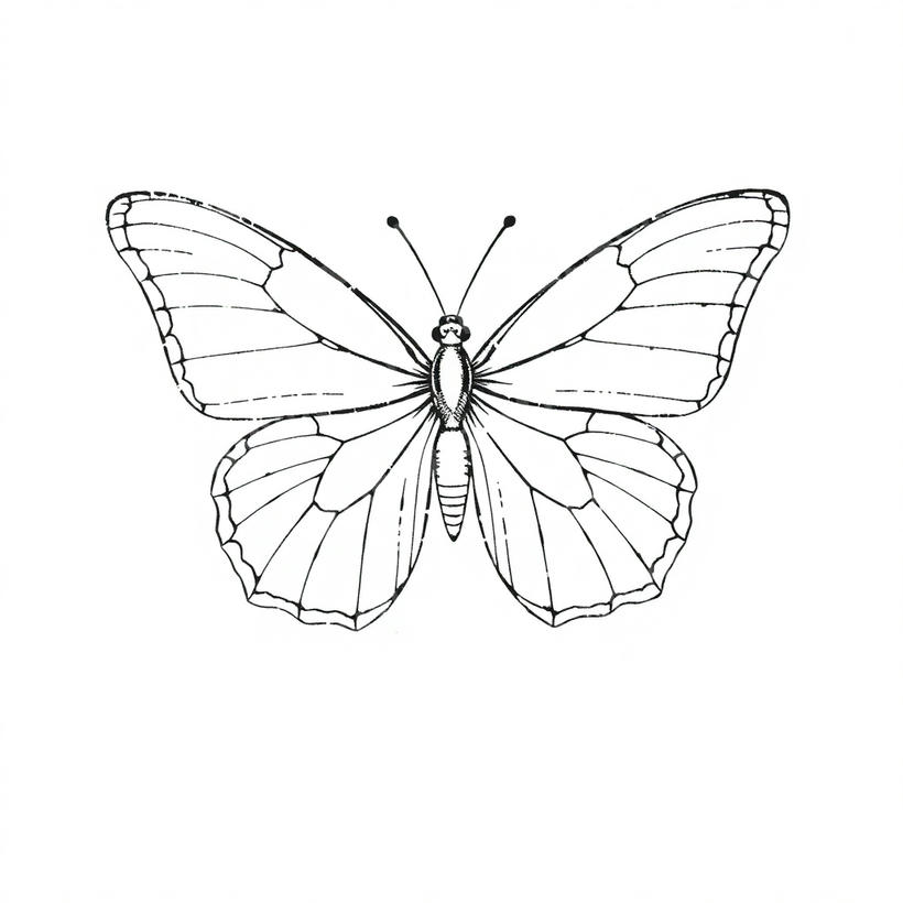 Butterfly tattoo design in the Fine Line style — AI-generated concept 3 by DesignMyInk
