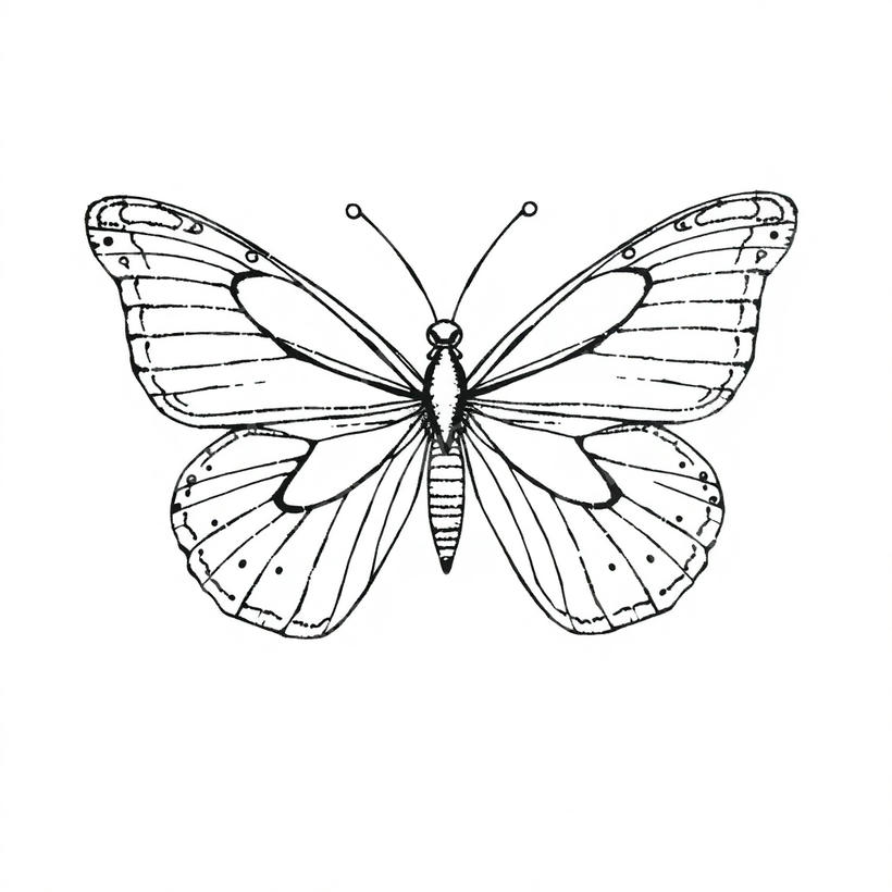 Butterfly tattoo design in the Fine Line style — AI-generated concept 7 by DesignMyInk
