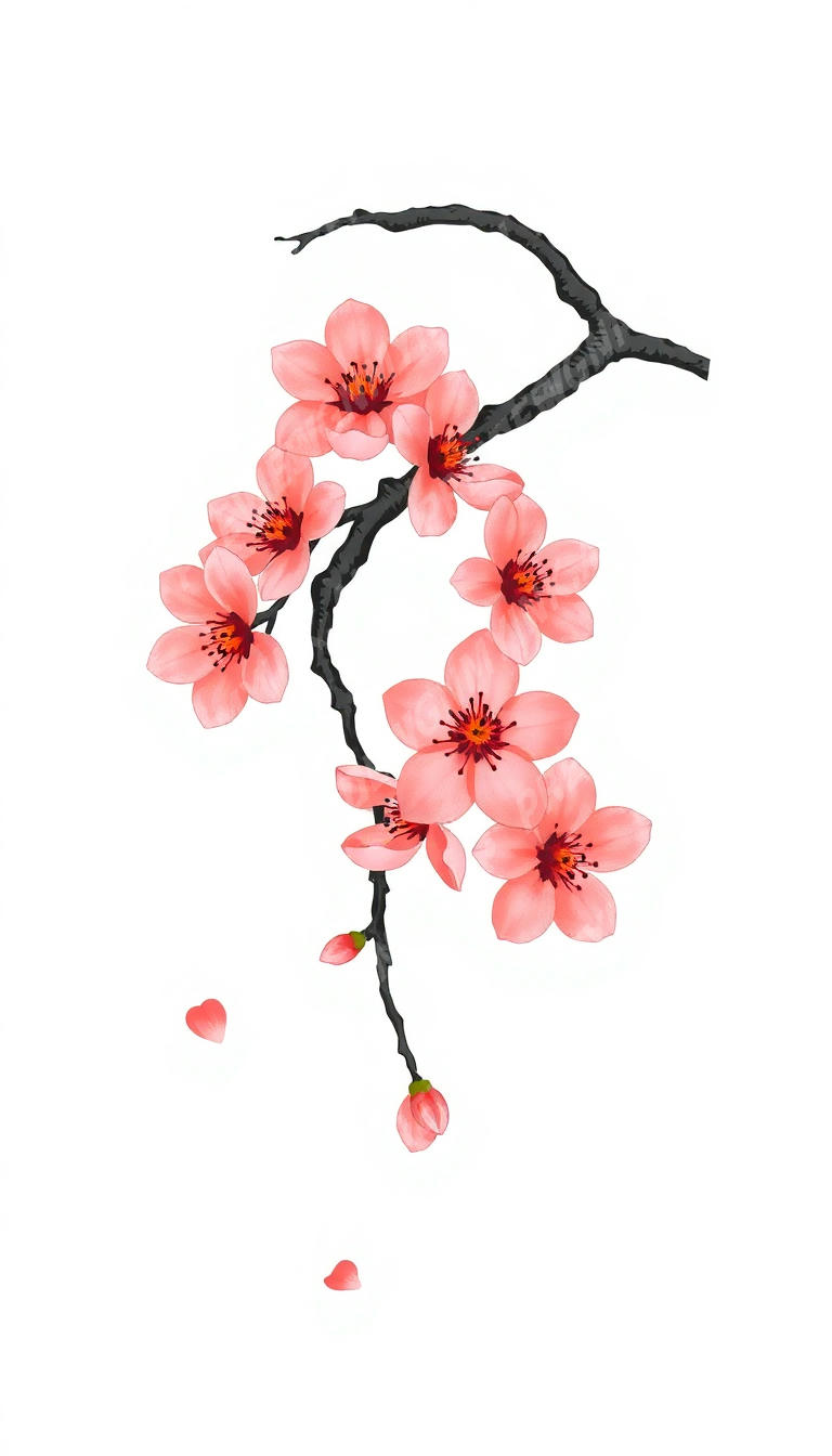 Cherry Blossom tattoo design in the Japanese (Irezumi) style — AI-generated concept 2 by DesignMyInk