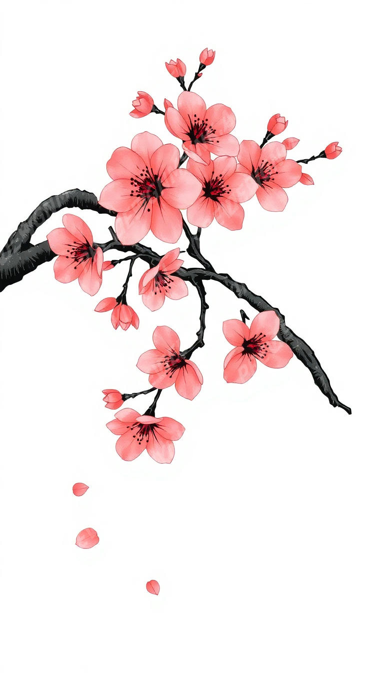 Cherry Blossom Tattoo — AI tattoo design by DesignMyInk