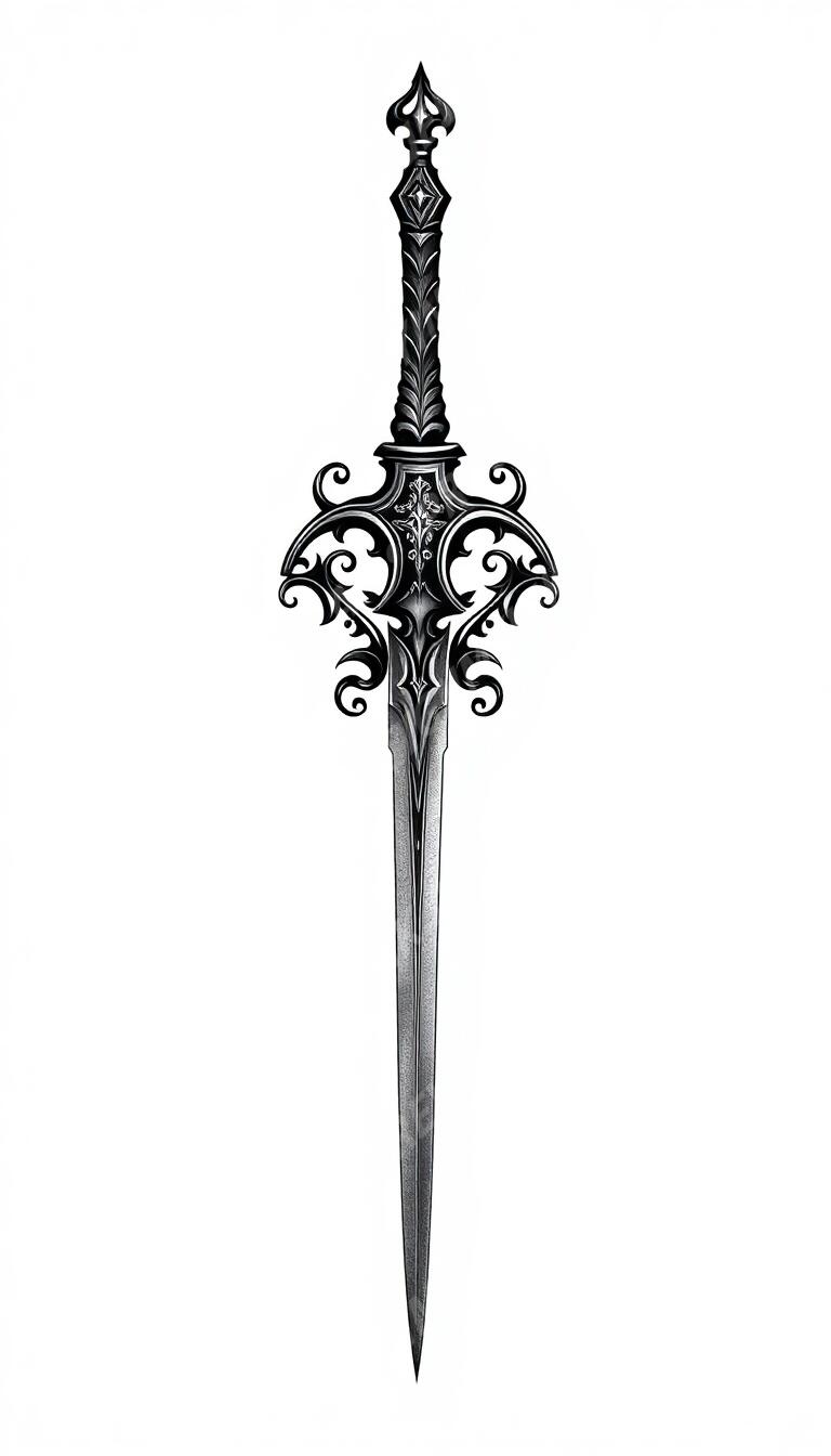 Dagger Tattoo — AI tattoo design by DesignMyInk