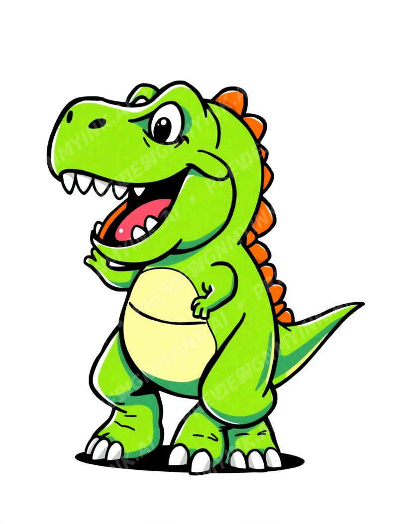 Dinosaur tattoo design in the New School style — AI-generated concept 2 by DesignMyInk