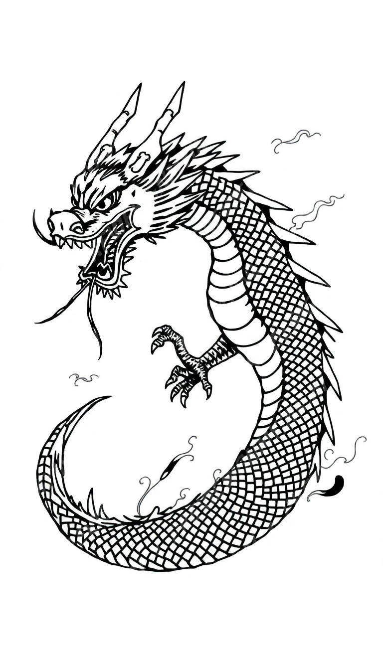 Dragon tattoo design in the Japanese (Irezumi) style — AI-generated concept 2 by DesignMyInk