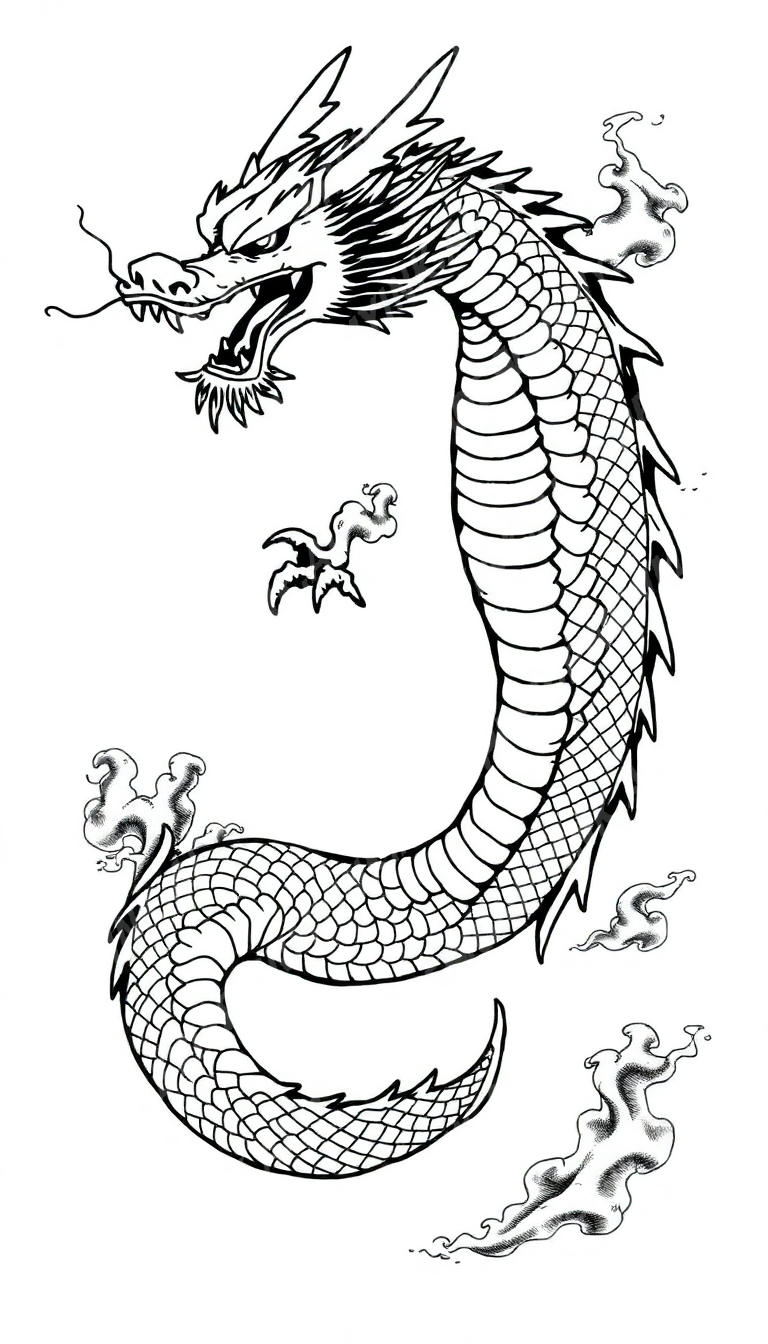 Dragon tattoo design in the Japanese (Irezumi) style — AI-generated concept 3 by DesignMyInk