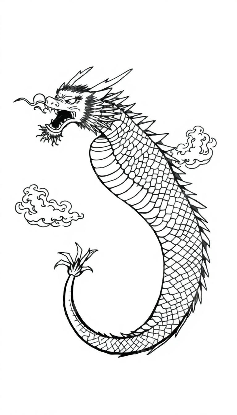 Dragon tattoo design in the Japanese (Irezumi) style — AI-generated concept 4 by DesignMyInk