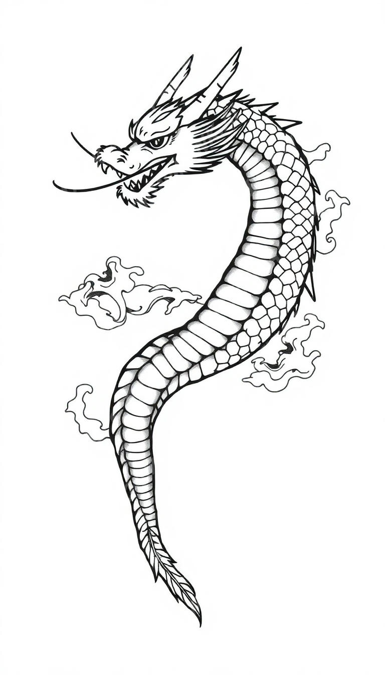 Dragon tattoo design in the Japanese (Irezumi) style — AI-generated concept 7 by DesignMyInk