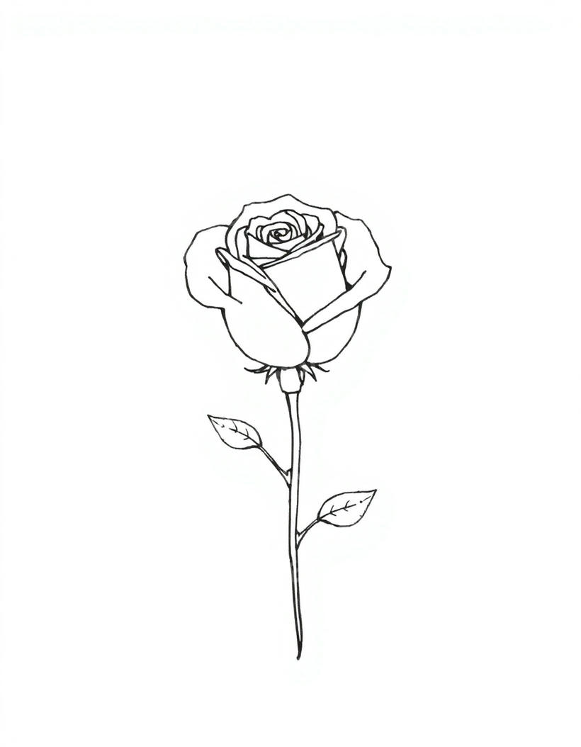 Fine Line Rose tattoo design in the Fine Line style — AI-generated concept by DesignMyInk