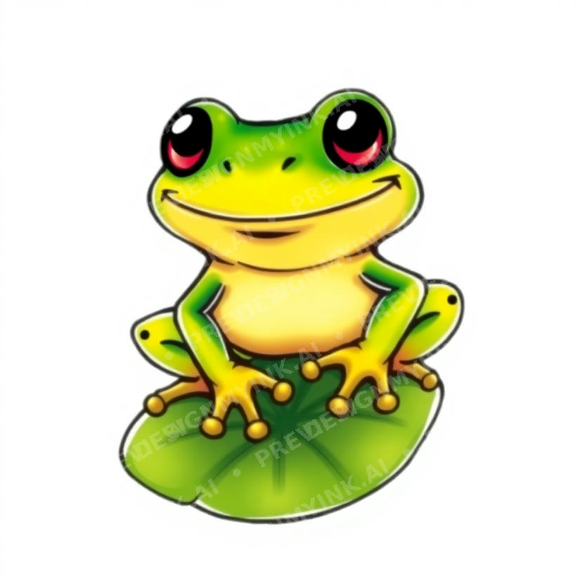 Frog tattoo design in the New School style — AI-generated concept 3 by DesignMyInk