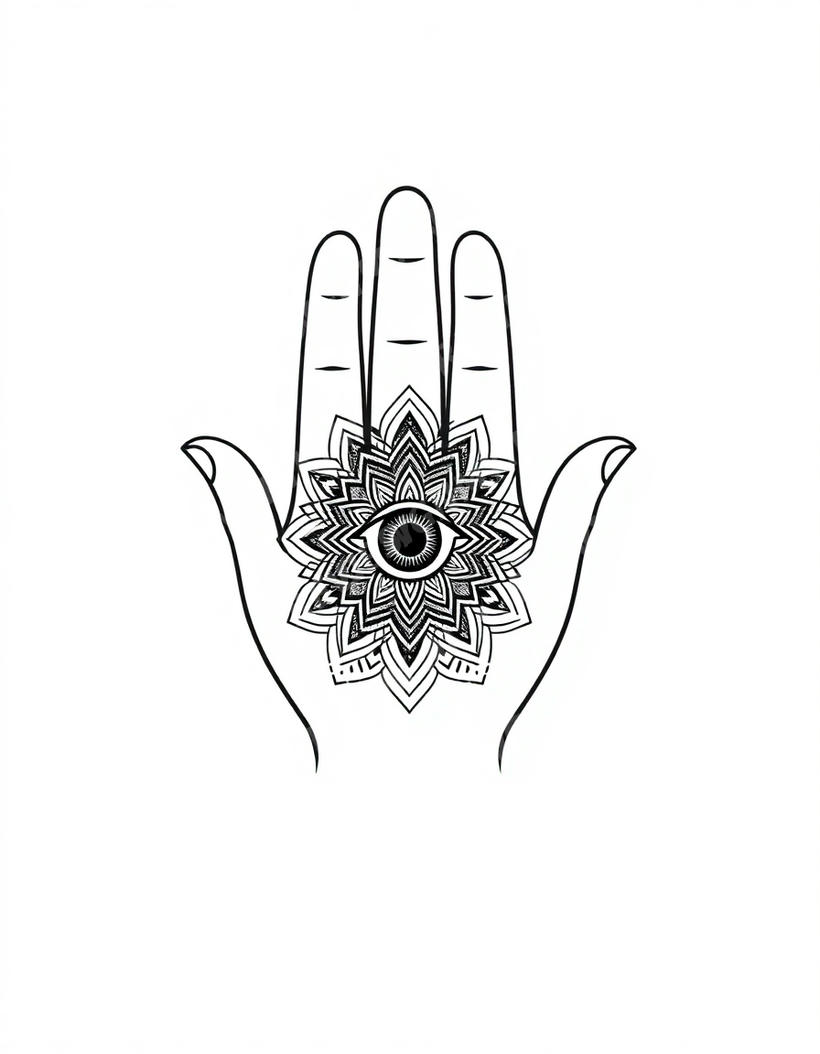 Hamsa Tattoo — AI tattoo design by DesignMyInk