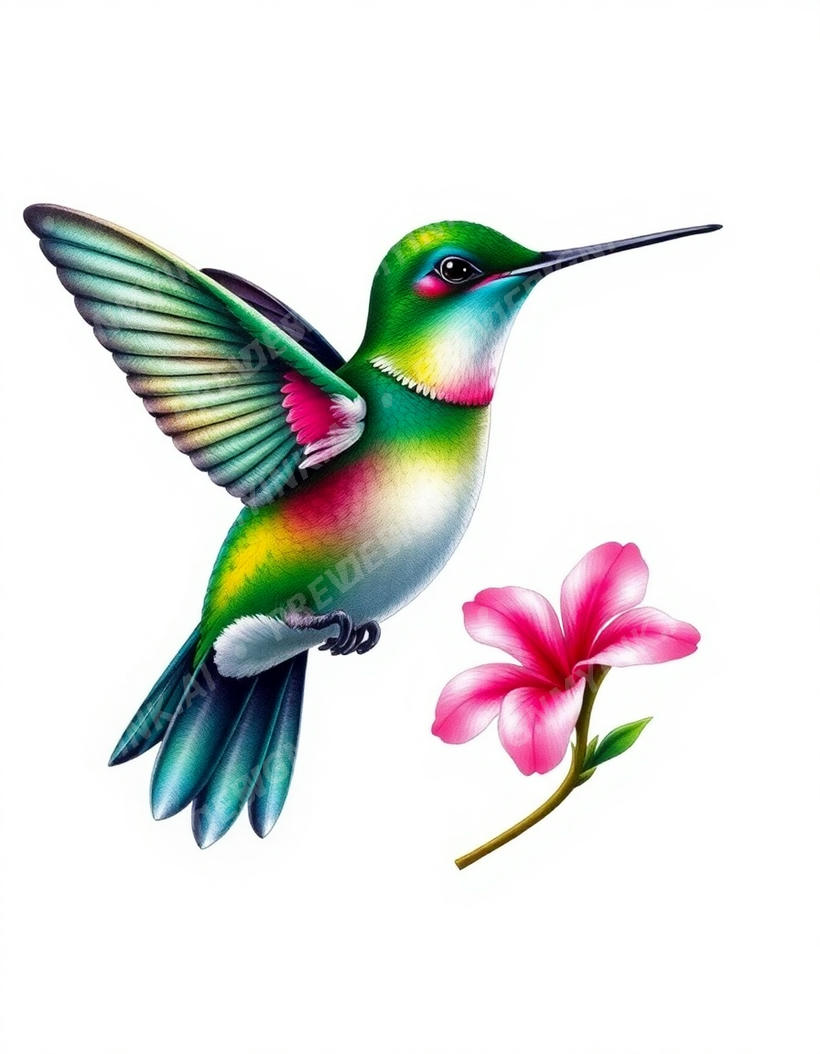Hummingbird Tattoo — AI tattoo design by DesignMyInk