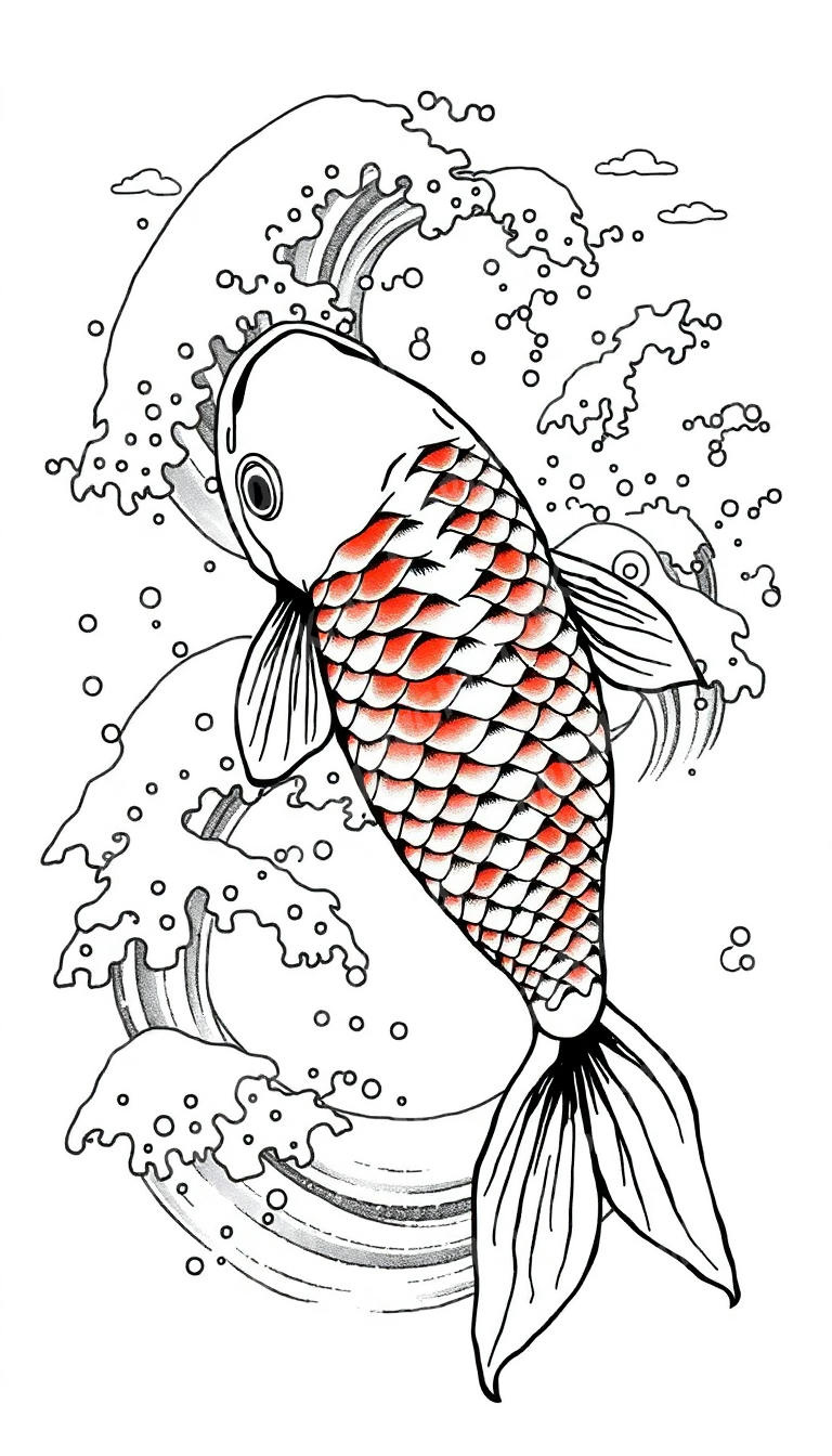 Koi Fish Tattoo — AI tattoo design by DesignMyInk