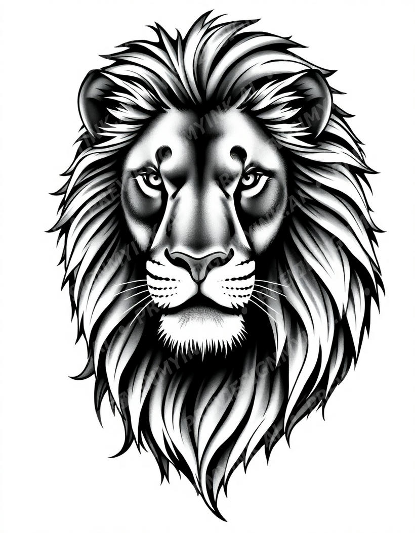 Lion Tattoo — AI tattoo design by DesignMyInk