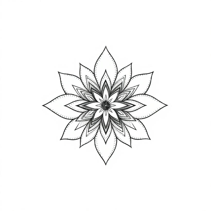 Lotus Flower Tattoo — AI tattoo design by DesignMyInk