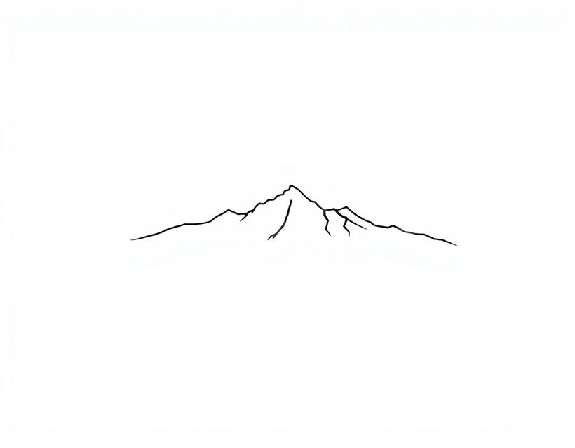 Mountain Range tattoo design in the Minimalist style — AI-generated concept by DesignMyInk