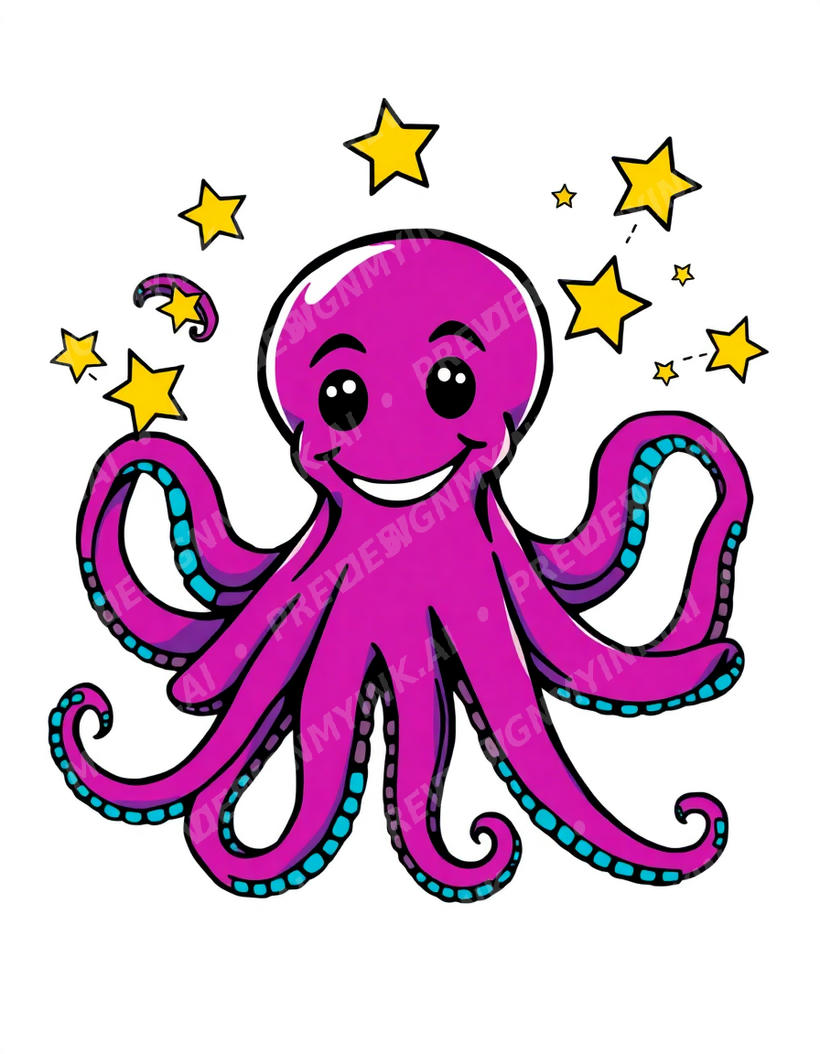 Octopus tattoo design in the New School style — AI-generated concept 2 by DesignMyInk