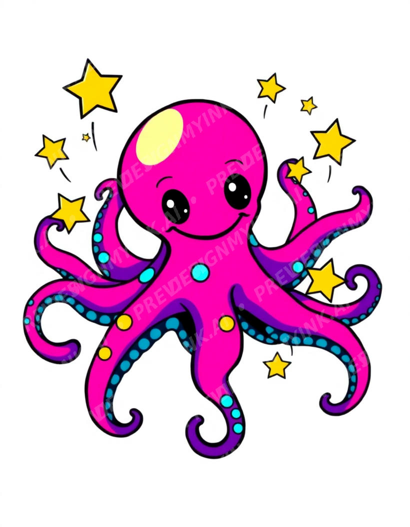 Octopus tattoo design in the New School style — AI-generated concept 3 by DesignMyInk