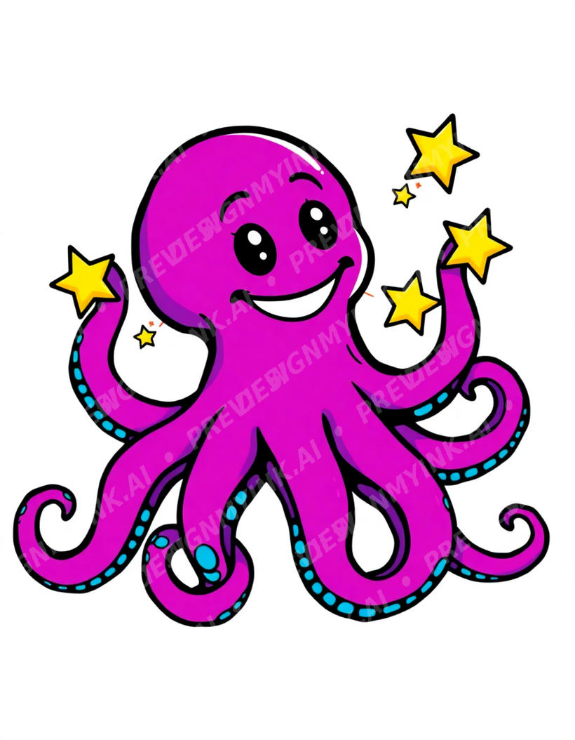 Octopus tattoo design in the New School style — AI-generated concept by DesignMyInk