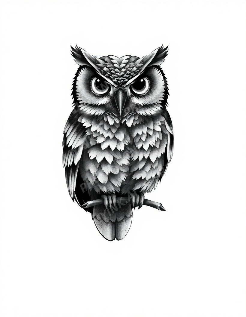 Owl Tattoo — AI tattoo design by DesignMyInk