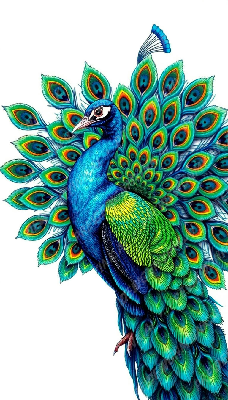 Peacock Tattoo — AI tattoo design by DesignMyInk