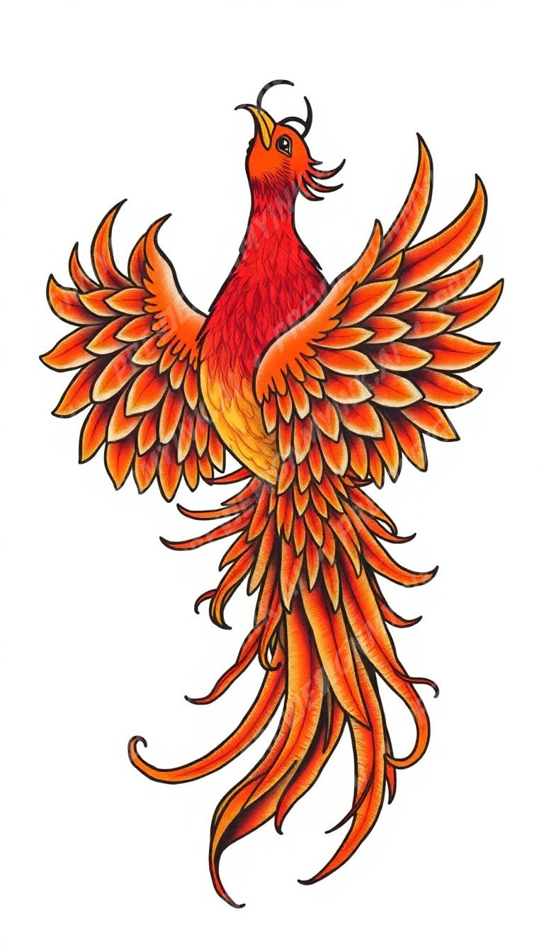 Phoenix tattoo design in the Japanese (Irezumi) style — AI-generated concept 2 by DesignMyInk