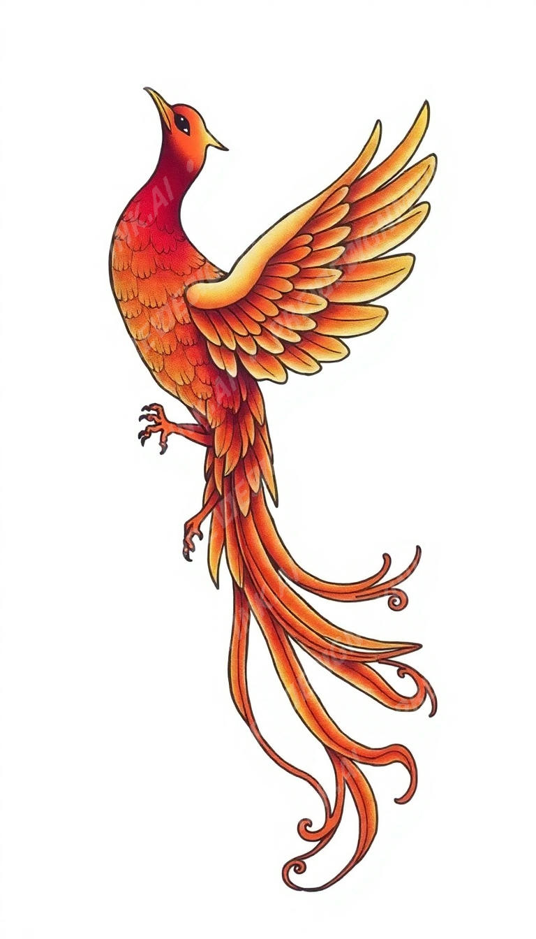 Phoenix tattoo design in the Japanese (Irezumi) style — AI-generated concept 5 by DesignMyInk