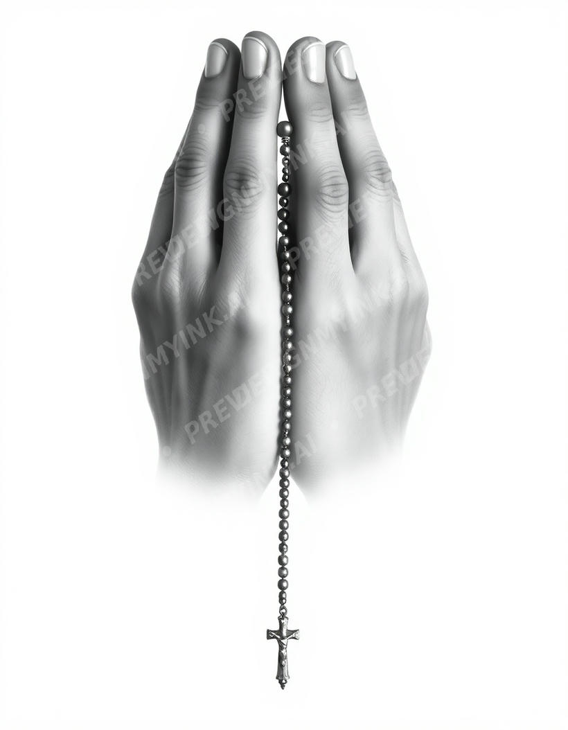Praying Hands Tattoo — AI tattoo design by DesignMyInk