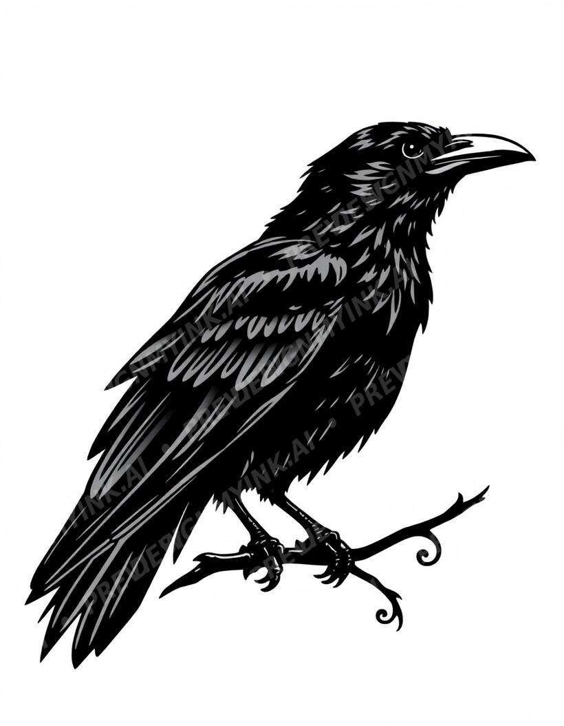 Raven Tattoo — AI tattoo design by DesignMyInk