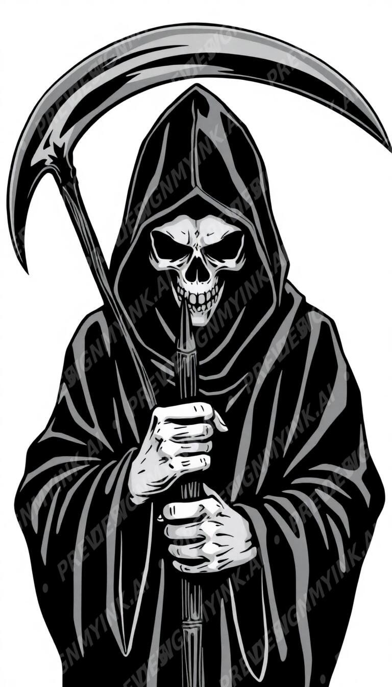 Grim Reaper Tattoo — AI tattoo design by DesignMyInk