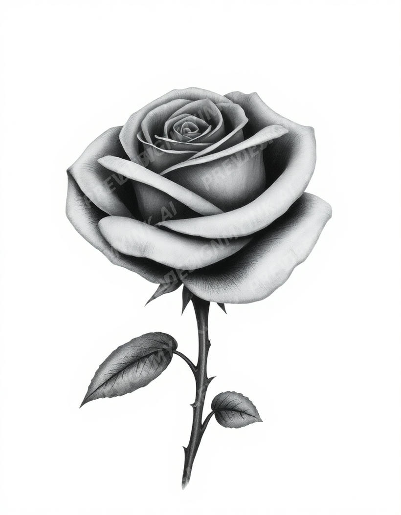 Rose Tattoo — AI tattoo design by DesignMyInk