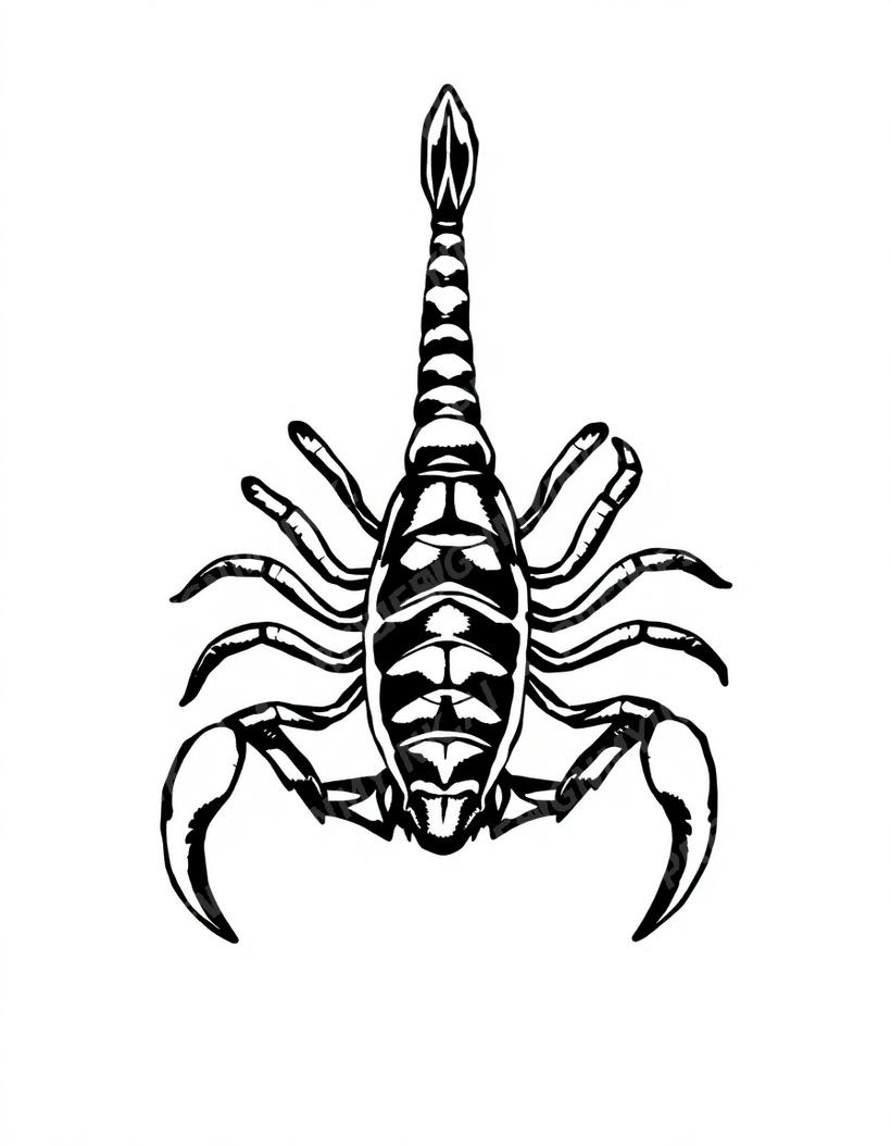 Scorpion tattoo design in the Blackwork style — AI-generated concept 2 by DesignMyInk