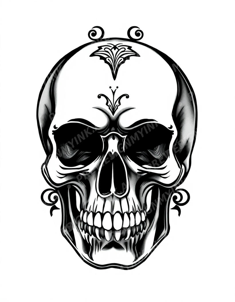 Skull tattoo design in the Gothic / Dark style — AI-generated concept 2 by DesignMyInk