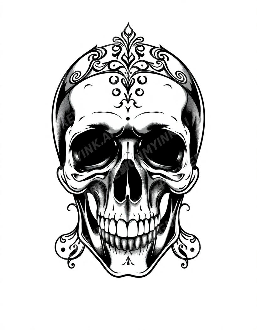 Skull tattoo design in the Gothic / Dark style — AI-generated concept 3 by DesignMyInk