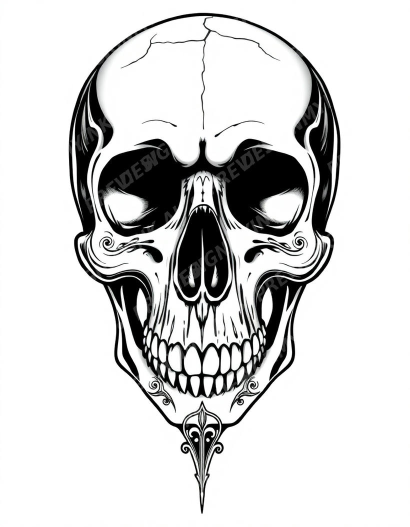 Skull tattoo design in the Gothic / Dark style — AI-generated concept 5 by DesignMyInk