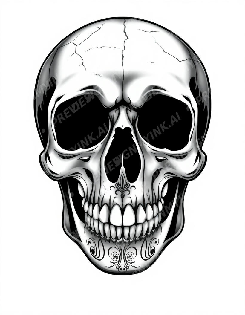 Skull tattoo design in the Gothic / Dark style — AI-generated concept 6 by DesignMyInk