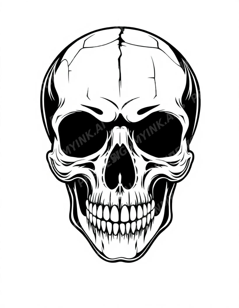 Skull tattoo design in the Gothic / Dark style — AI-generated concept 7 by DesignMyInk