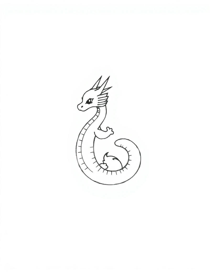 Small Dragon tattoo design in the Fine Line style — AI-generated concept by DesignMyInk