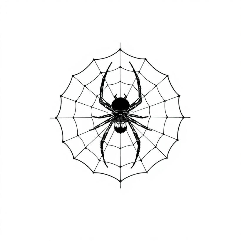 Spider tattoo design in the Blackwork style — AI-generated concept 3 by DesignMyInk