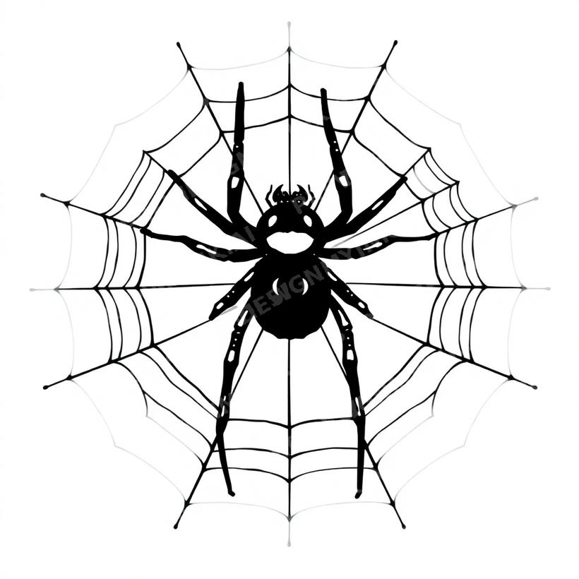 Spider tattoo design in the Blackwork style — AI-generated concept by DesignMyInk