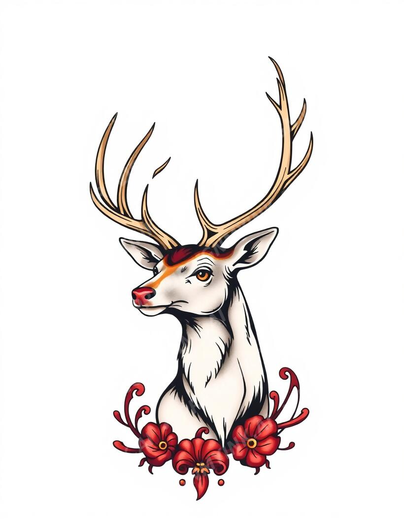 Stag Tattoo — AI tattoo design by DesignMyInk