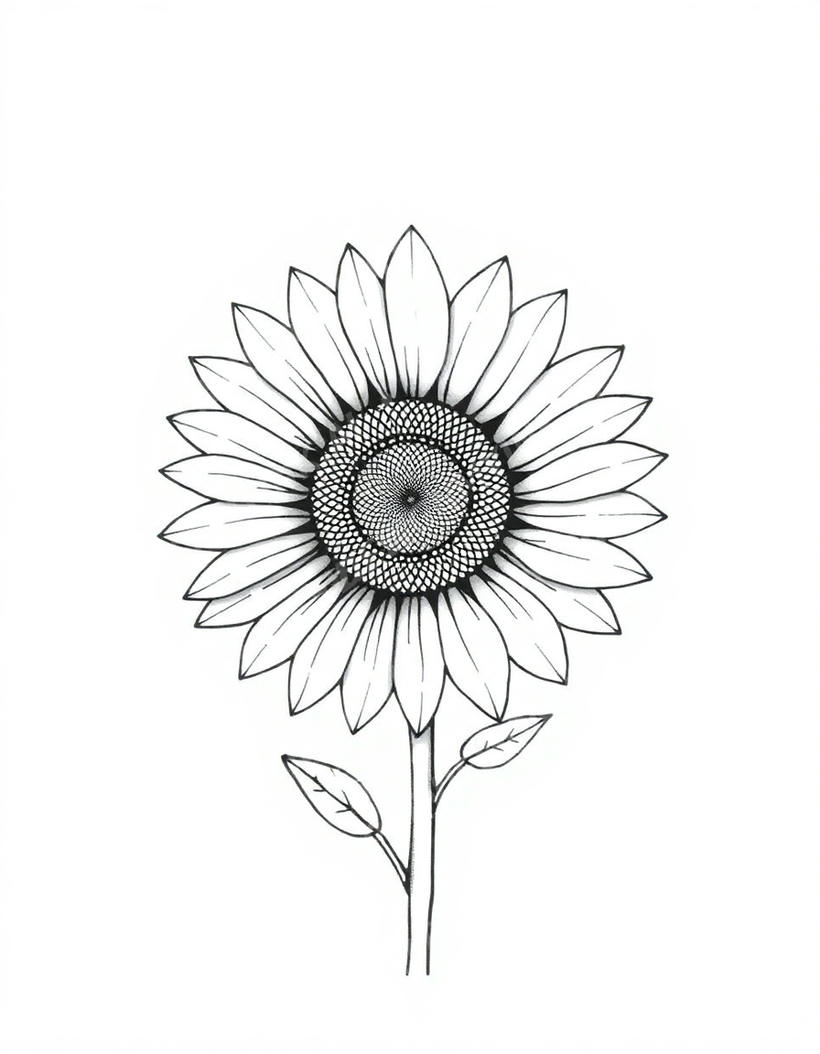 Sunflower Tattoo — AI tattoo design by DesignMyInk