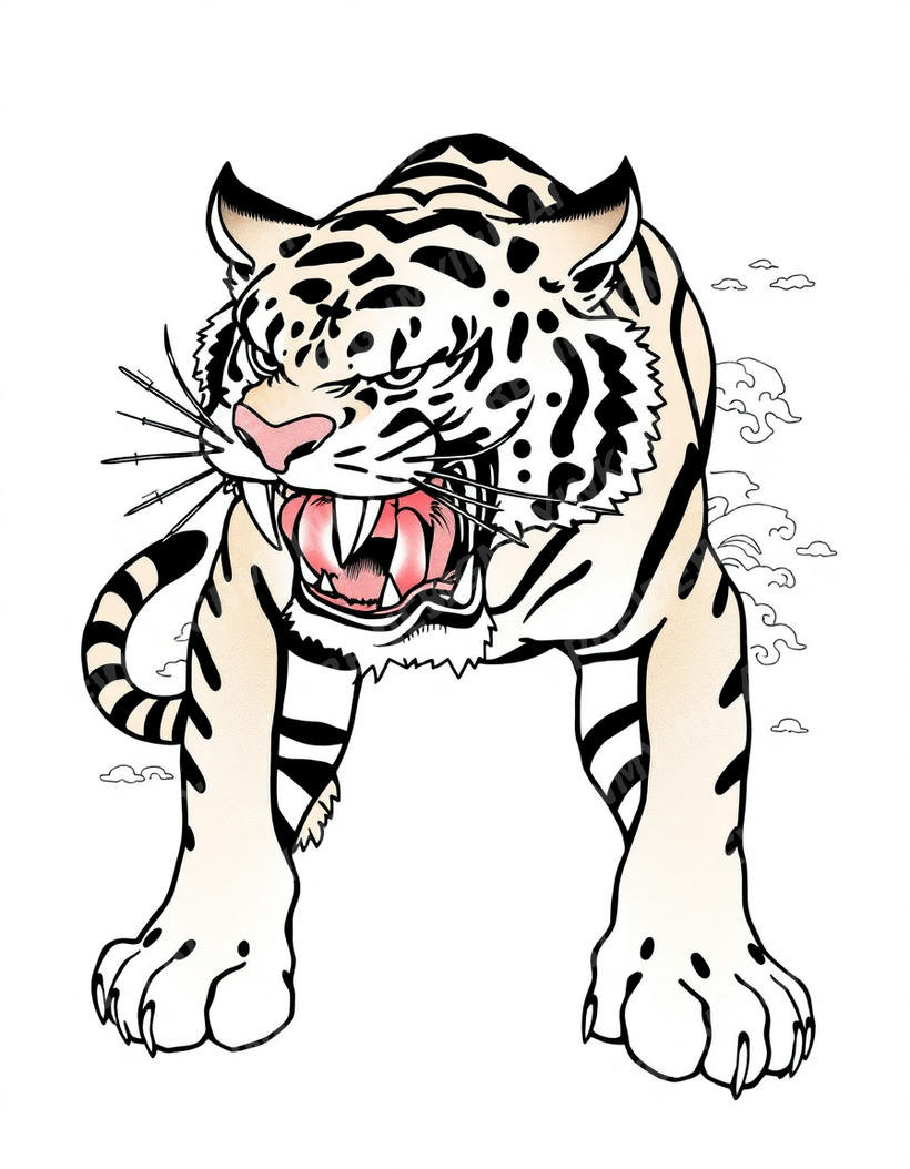 Tiger tattoo design in the Japanese (Irezumi) style — AI-generated concept by DesignMyInk
