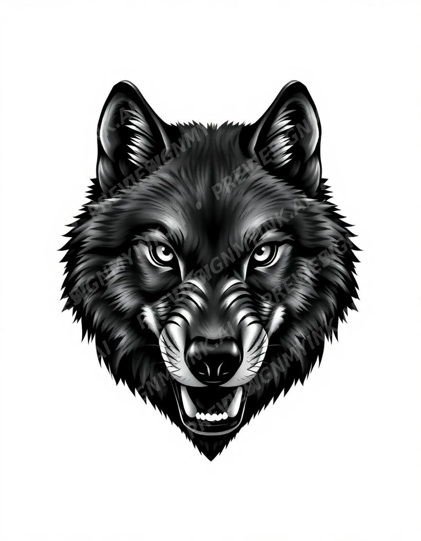 Wolf tattoo design in the Black & Grey Realism style — AI-generated concept 2 by DesignMyInk