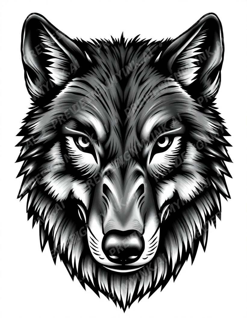 Wolf Tattoo — AI tattoo design by DesignMyInk